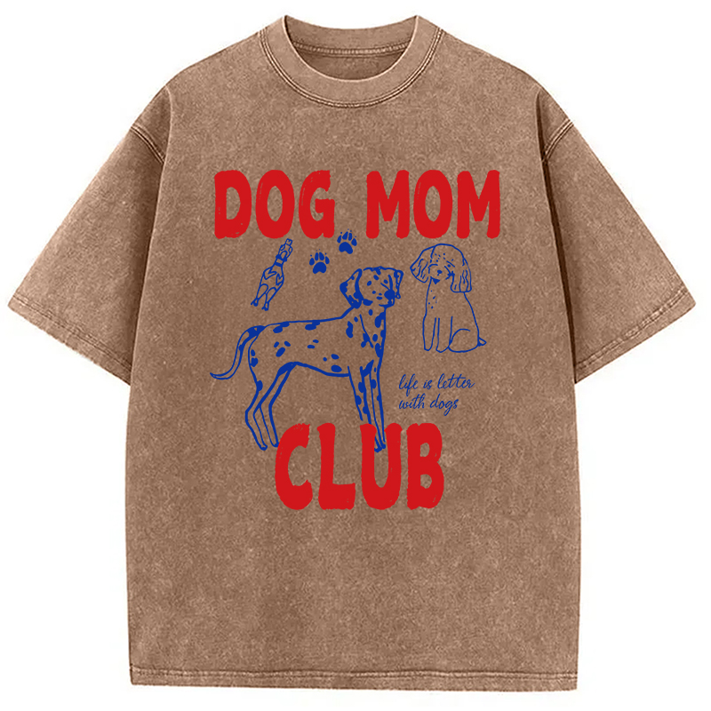 Modecanvas Dog Mom Club Washed T-Shirt