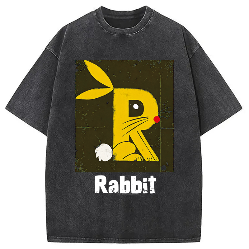 Modecanvas R is For Rabbit DTG Printing Washed T-Shirt