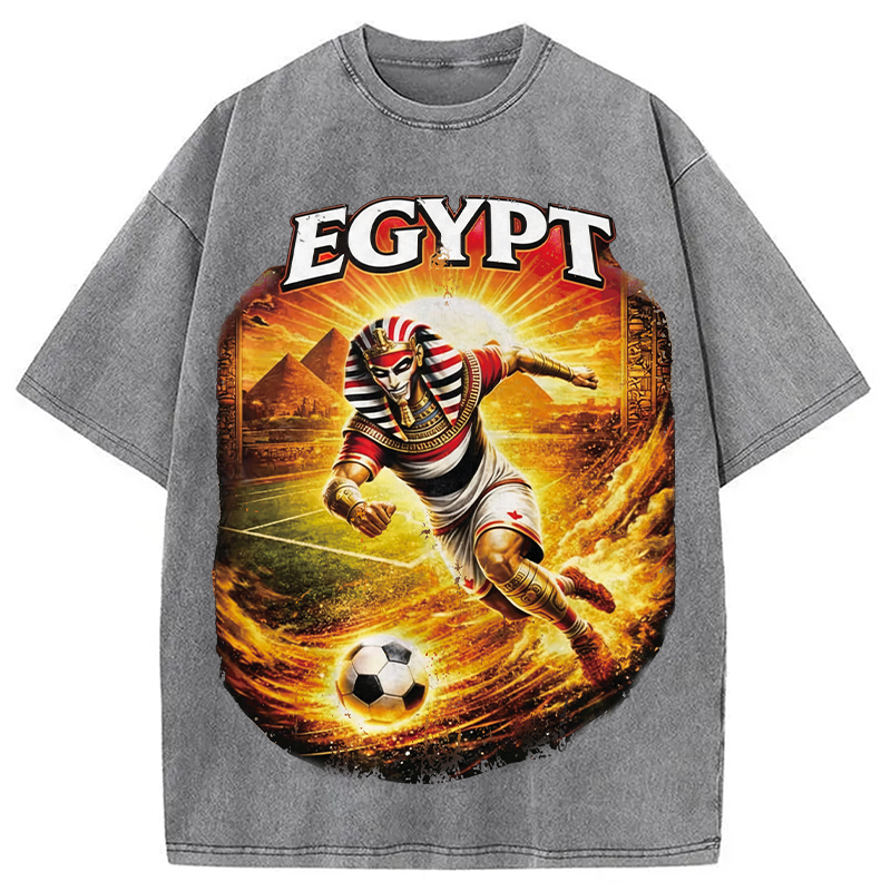 Modecanvas Egypt Soccer DTG Printing Washed T-Shirt