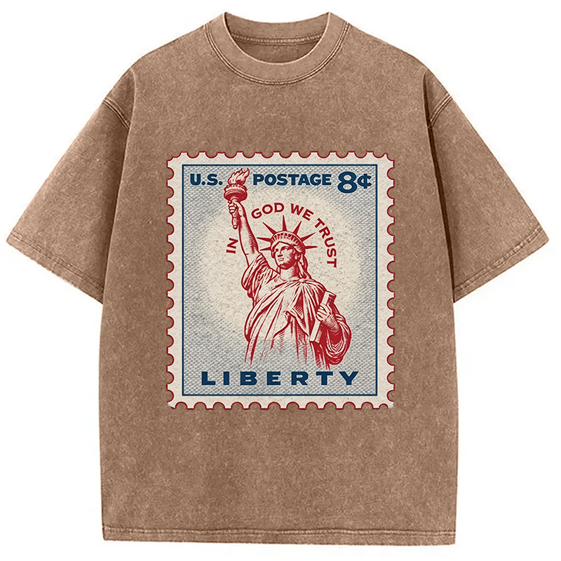 Modecanvas In God We Trust DTG Printing Washed T-Shirt
