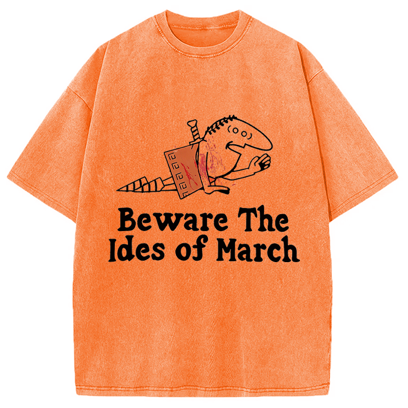 Modecanvas Beware The Ides Of March Washed T-Shirt-modecanvas
