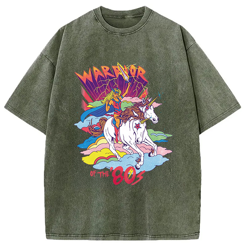Modecanvas Warrior of the 80s DTG Printing Washed T-Shirt