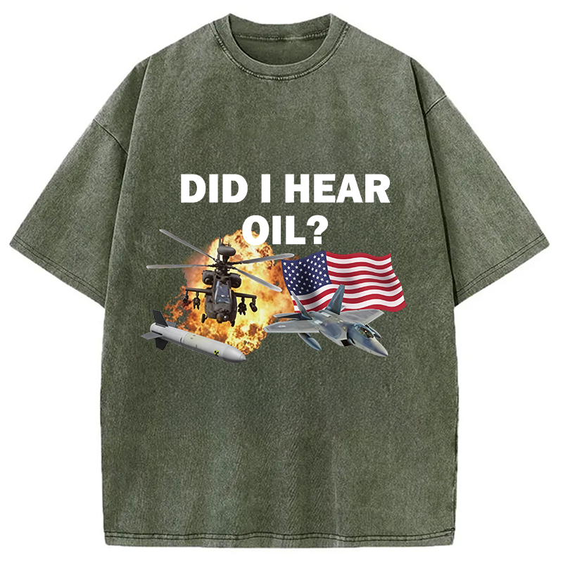 Modecanvas Did I Hear Oil DTG Printing Washed T-Shirt