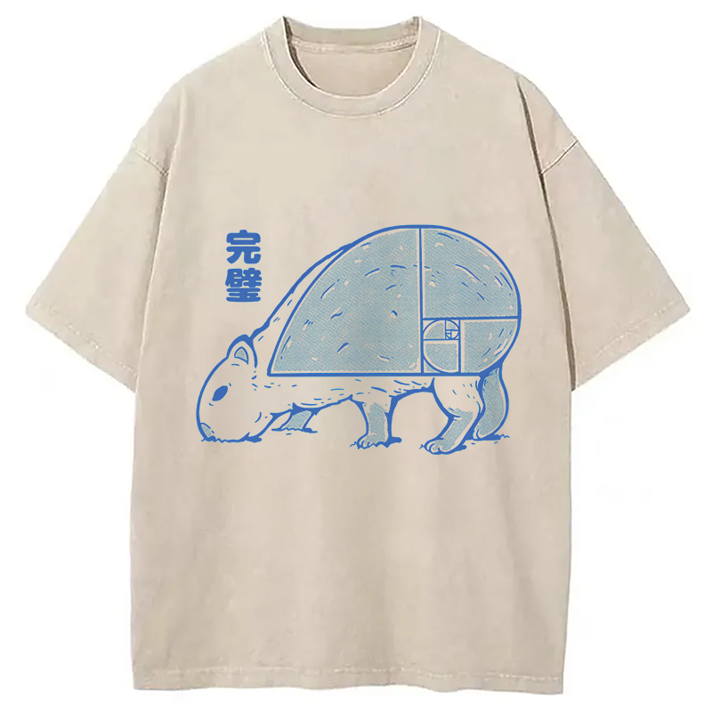 Modecanvas Capy Perfect Butt DTG Printing Washed T-Shirt