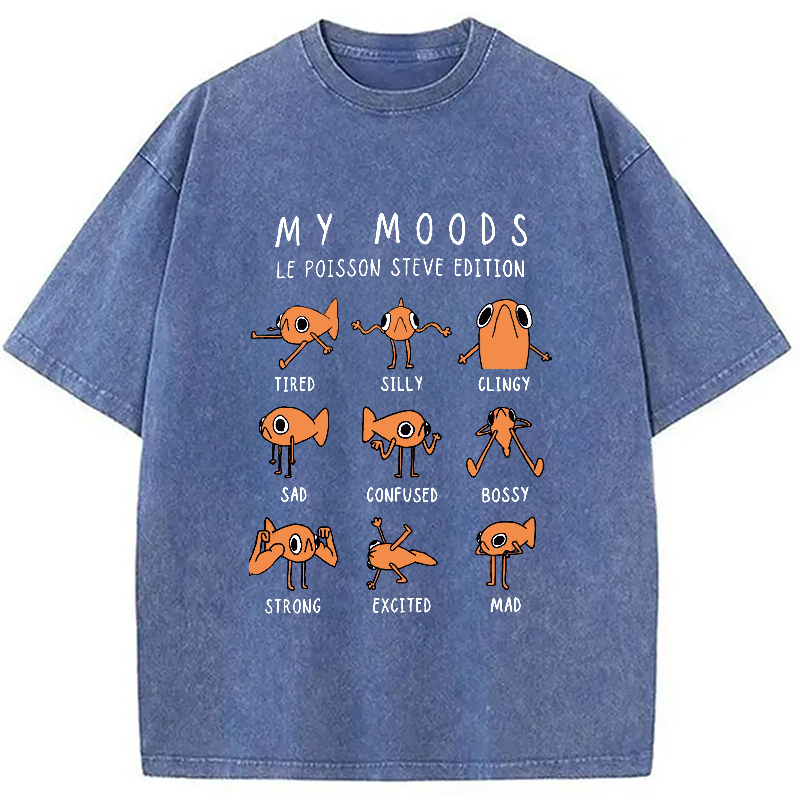 Modecanvas Il Est Orange Poisson Steve Washed T-Shirt