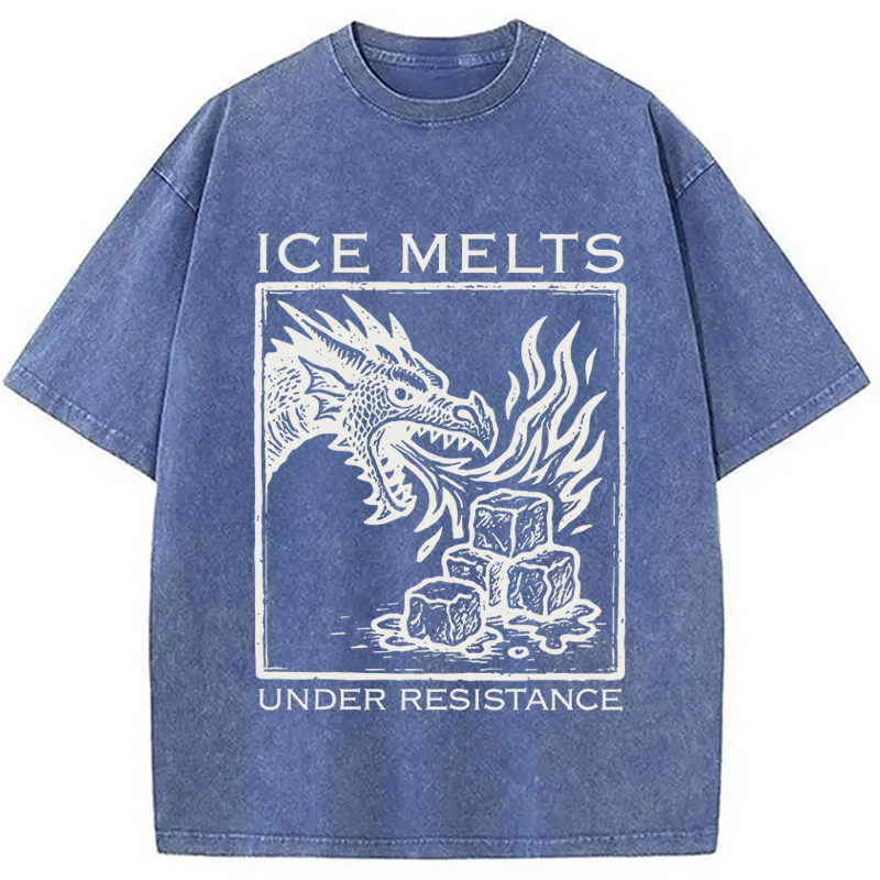 Modecanvas Ice Melts Under Resistance DTG Printing Washed T-Shirt