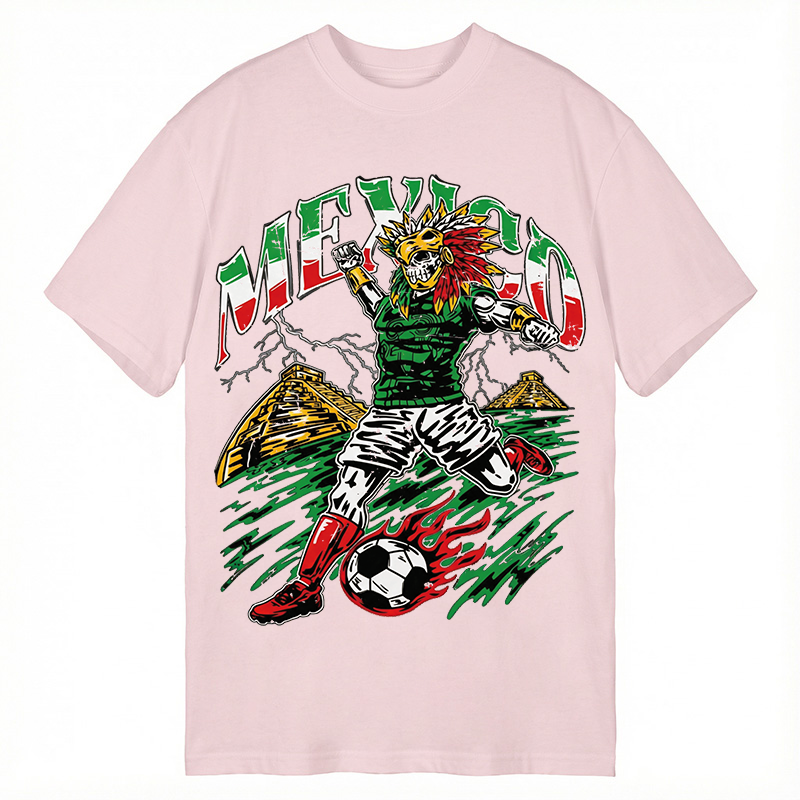 Modecanvas Mexico Soccer Skull DTG Printing Classic T-Shirt-modecanvas