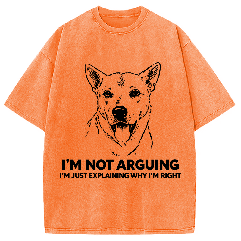 Modecanvas Stubborn Dog Defending His Point DTG Printing Washed T-Shirt