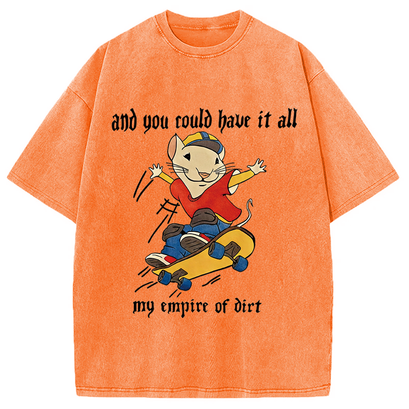 Modecanvas You Could Have It All Rat DTG Printing Washed T-Shirt