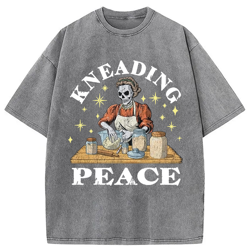 Modecanvas Kneading Peace DTG Printing Washed T-Shirt
