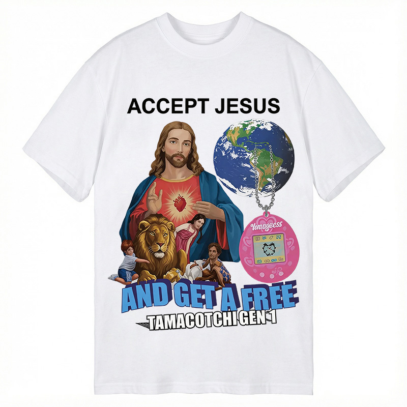 Modecanvas Accept Jesus DTG Printing Classic T-Shirt-modecanvas