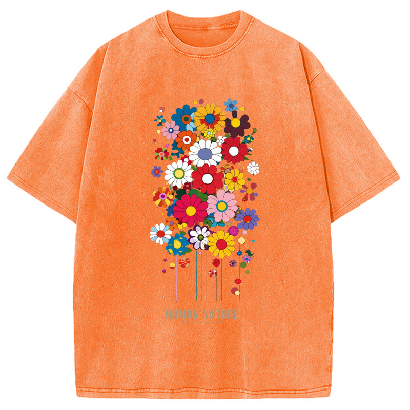 Modecanvas Flower Human Nature Washed T-Shirt