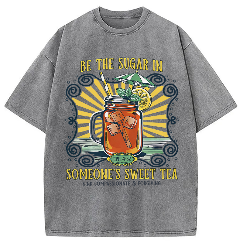 Modecanvas Sweet Tea Sugar DTG Printing Washed T-Shirt