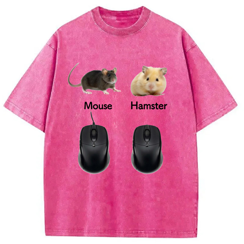 Modecanvas Mouse Hamster Meme Washed T-Shirt