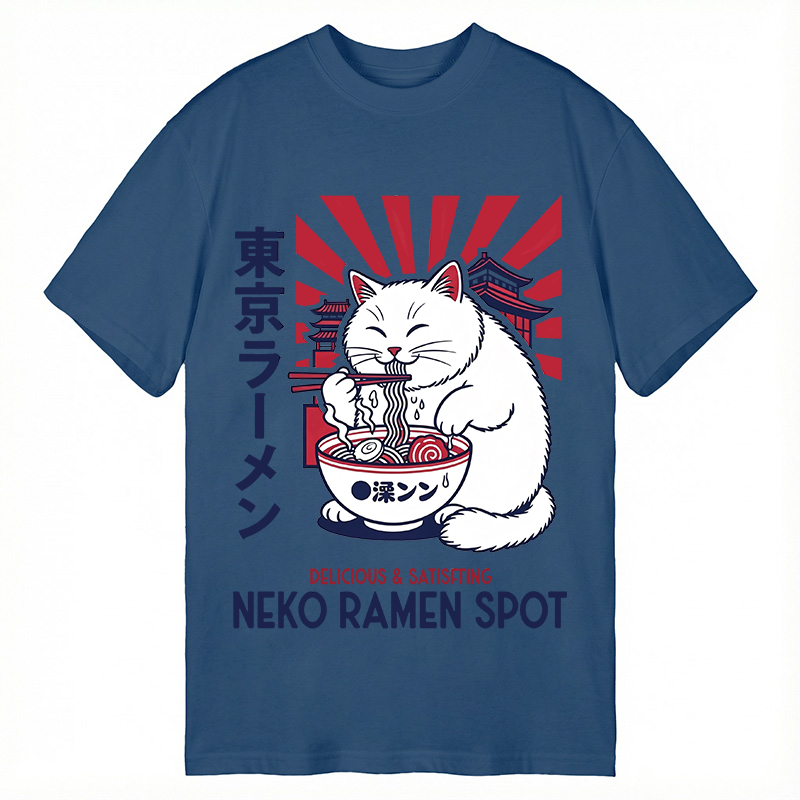 Modecanvas Neko Ramen Spot DTG Printing Classic T-Shirt-modecanvas