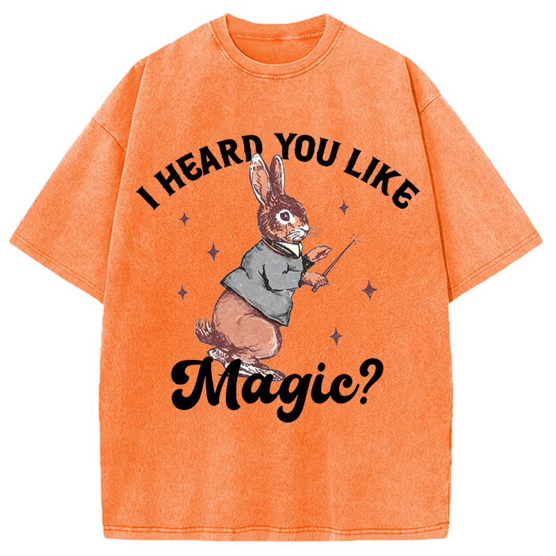 Modecanvas I Heard You Like Magic DTG Printing Washed T-Shirt