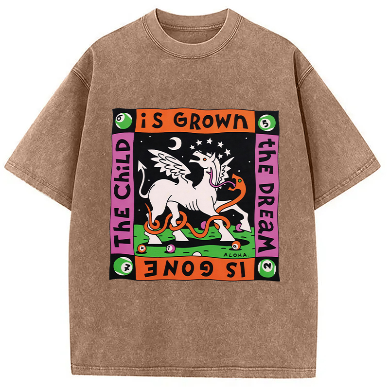 Modecanvas The Dream Is Gone The Child Is Grown DTG Printing Washed T-Shirt