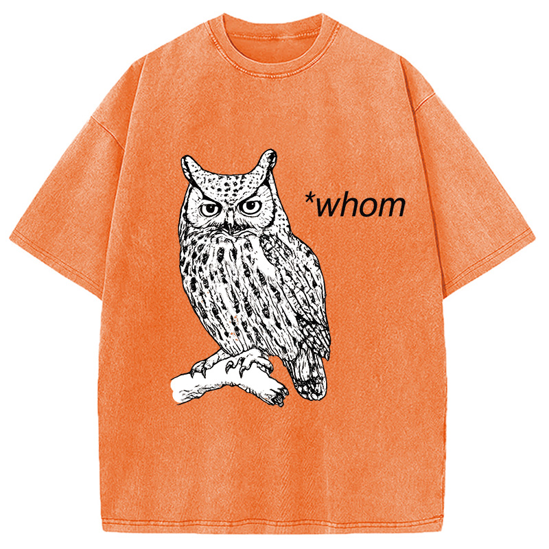 Modecanvas Who Whom Judging Owl Washed T-Shirt