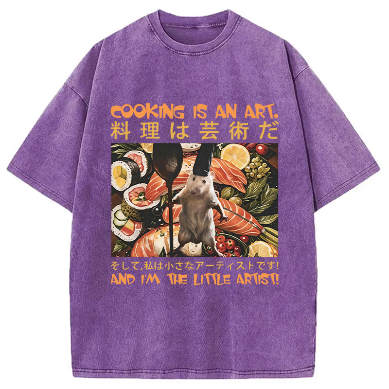 Modecanvas Cooking Is An Art And I'm The Little Artisti DTG Printing Washed T-Shirt