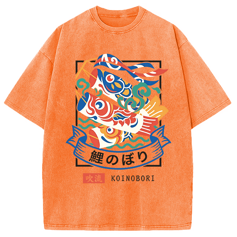 Modecanvas KOINOBORI DTG Printing Washed T-Shirt