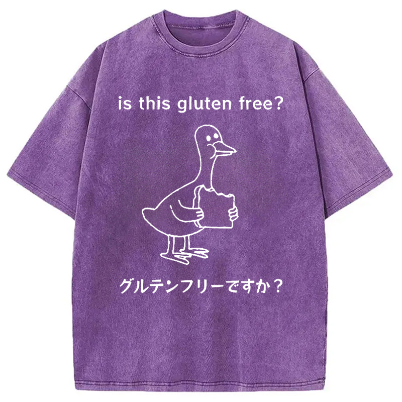 Modecanvas Avoid Gluten Product Washed T-Shirt-modecanvas
