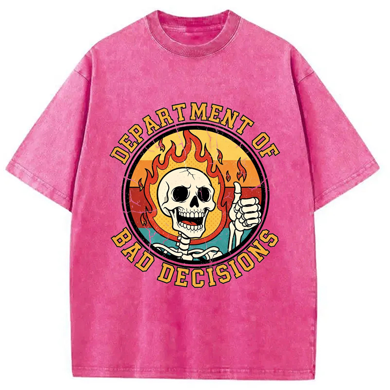 Modecanvas Department Of Bad Decisions DTG Printing Washed T-Shirt