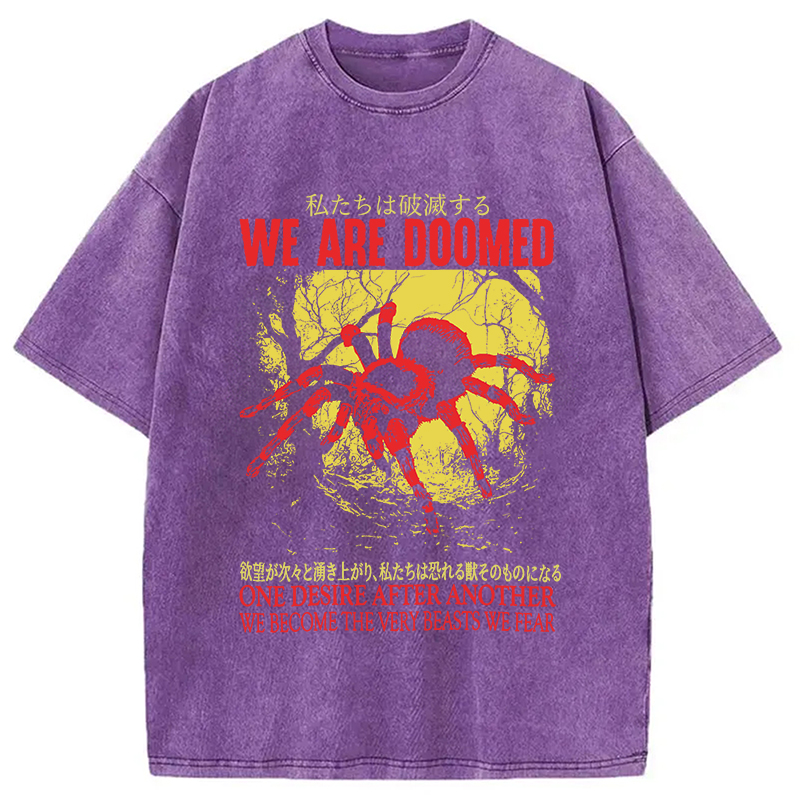 Modecanvas We Are Doomed Tarantula Washed T-Shirt