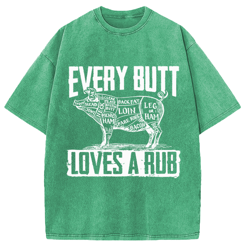 Modecanvas BBQ Pork Butt Rub Funny DTG Printing Washed T-Shirt