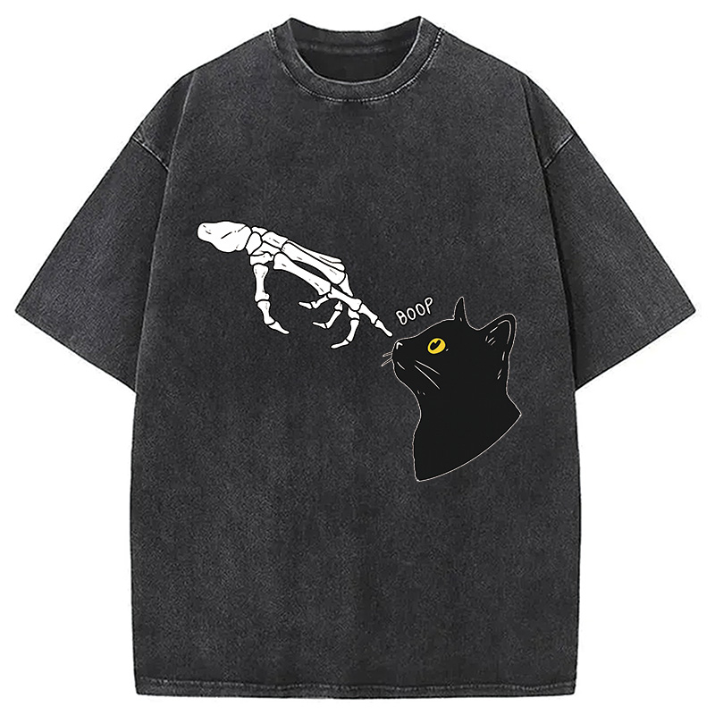 Modecanvas Cat Spooky Boop Washed T-Shirt