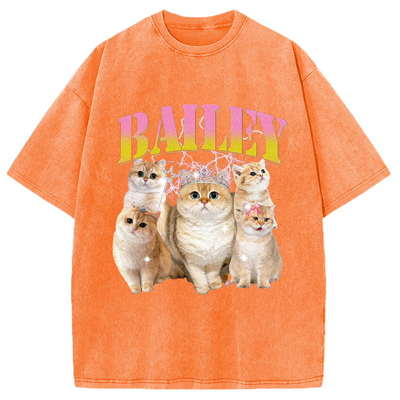 Modecanvas Cute Cat Meme Washed T-Shirt