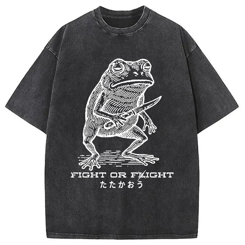 Modecanvas Fighting Frog Washed T-Shirt
