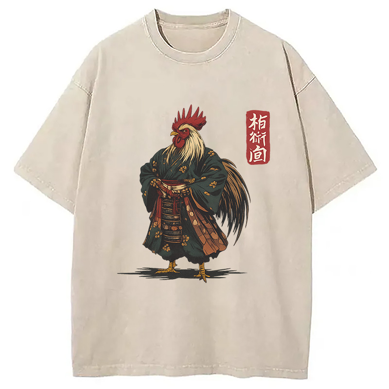 Modecanvas Samurai Rooster Washed T-Shirt