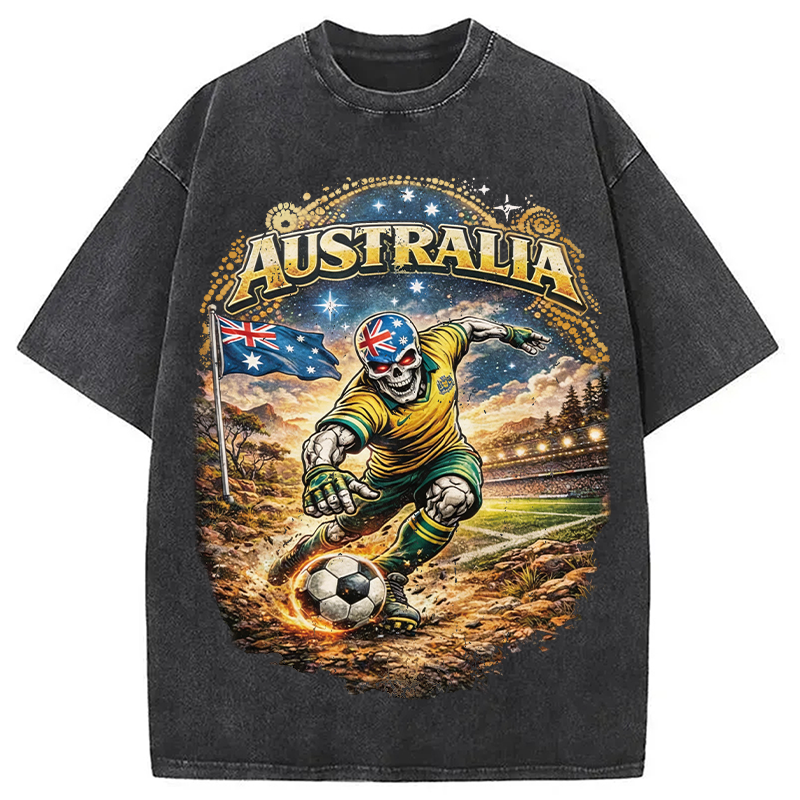 Modecanvas Australia Soccer DTG Printing Washed T-Shirt