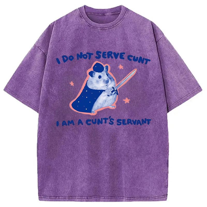 Modecanvas I Do Not Serve C*nt Rat Meme DTG Printing Washed T-Shirt