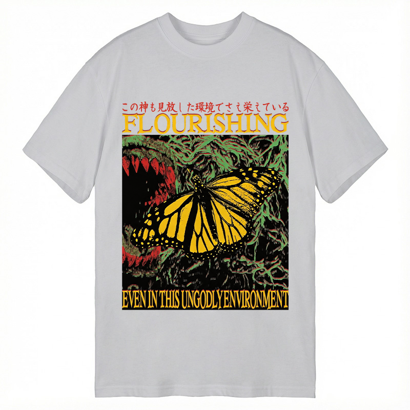 Modecanvas Flourishing Butterfly DTG Printing Classic T-Shirt-modecanvas