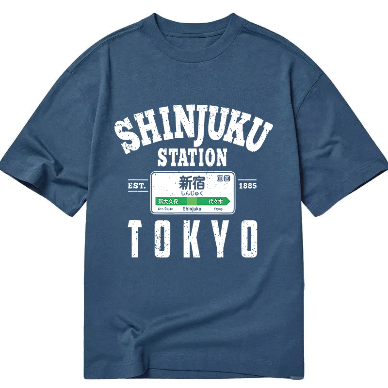 Modecanvas Shinjuku Station Yamanote Line DTG Printing Classic T-Shirt-modecanvas