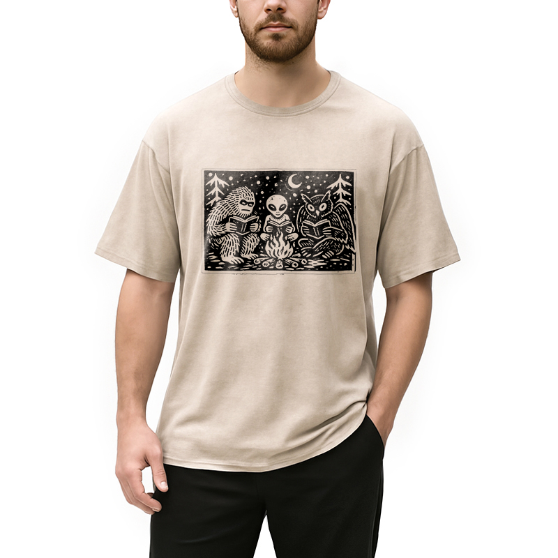 Modecanvas Cryptid Book Club DTG Printing Washed T-Shirt