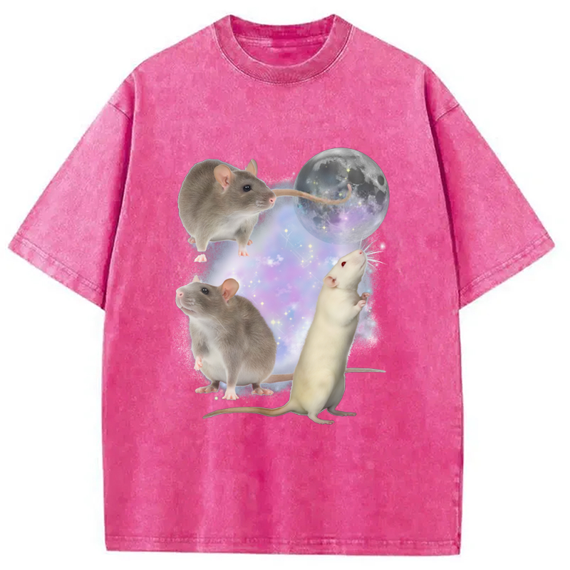 Modecanvas Three Rats Moon Washed T-Shirt