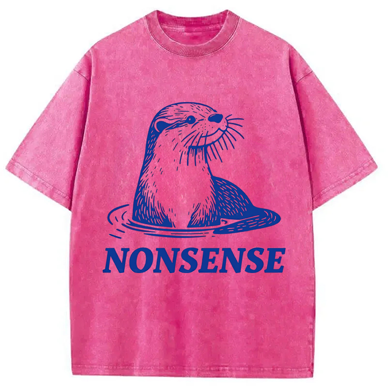 Modecanvas Funny Sea Otters Meme DTG Printing Washed T-Shirt