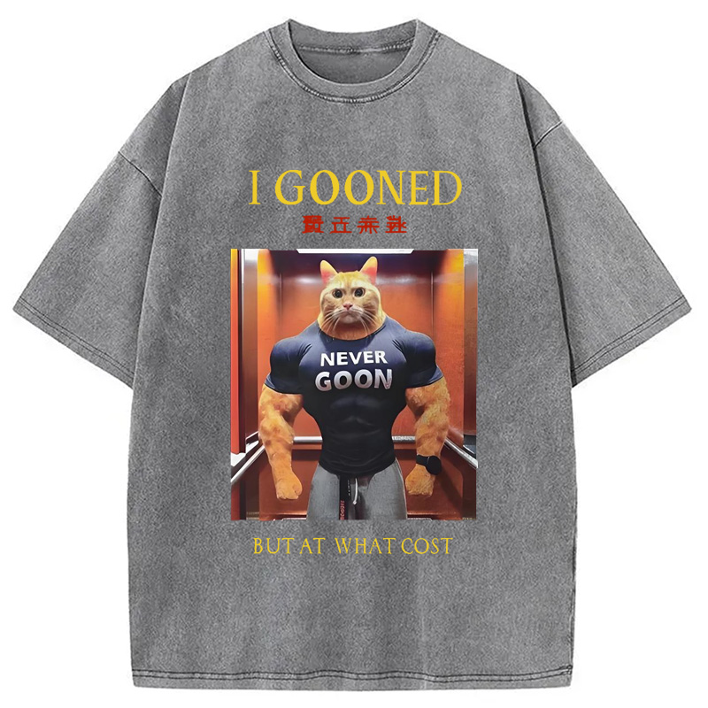 Modecanvas I Gooned but at What Cost Funny Washed T-Shirt