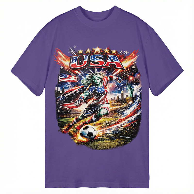 Modecanvas USA Football Skull DTG Printing Classic T-Shirt-modecanvas