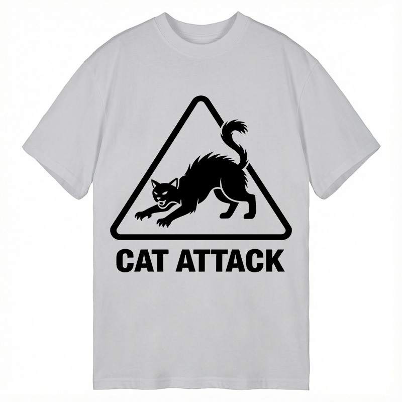 Modecanvas Cat Attack DTG Printing Classic T-Shirt-modecanvas