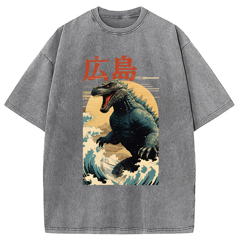Modecanvas Hiroshima Godzilla Vintage Washed T-Shirt