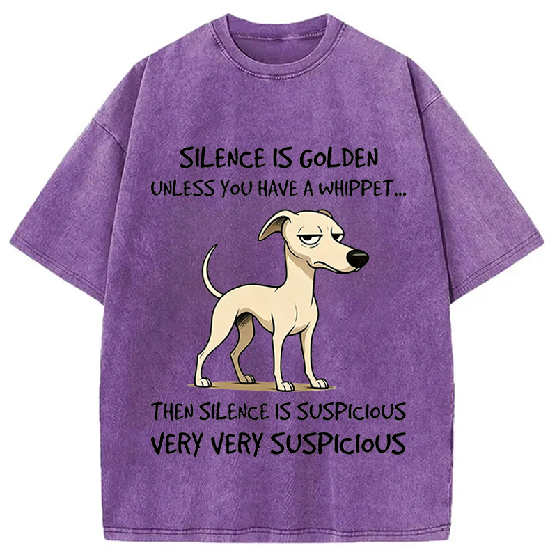 Modecanvas Silence is Golden DTG Printing Washed T-Shirt