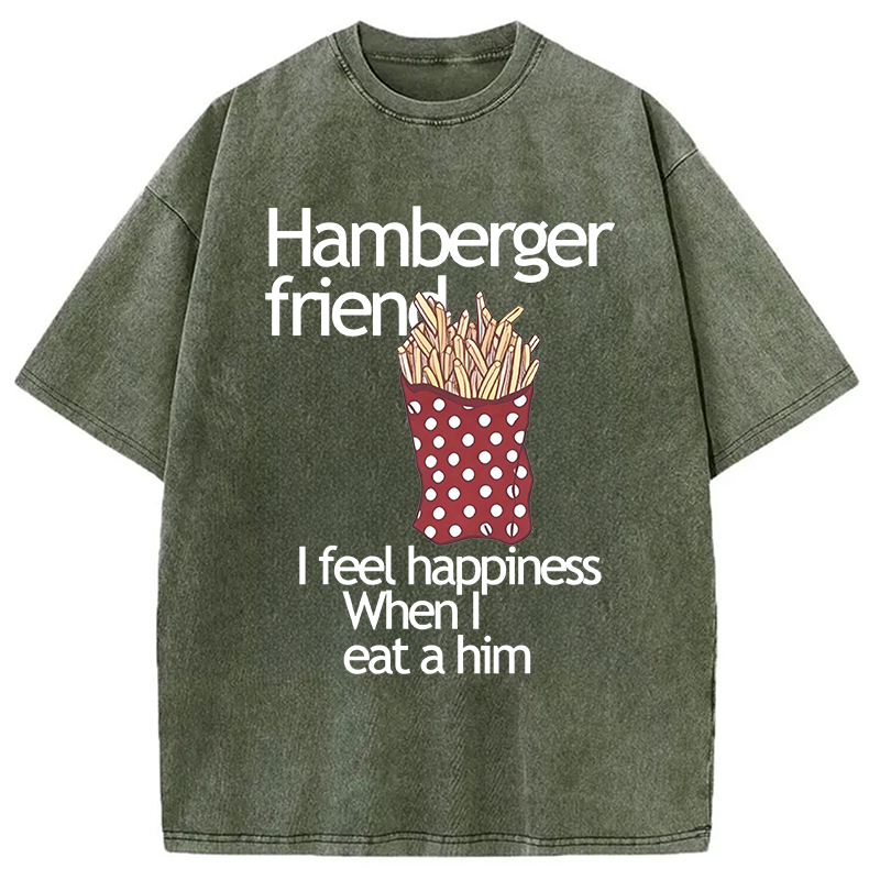 Modecanvas Hamberger Friend DTG Printing Washed T-Shirt