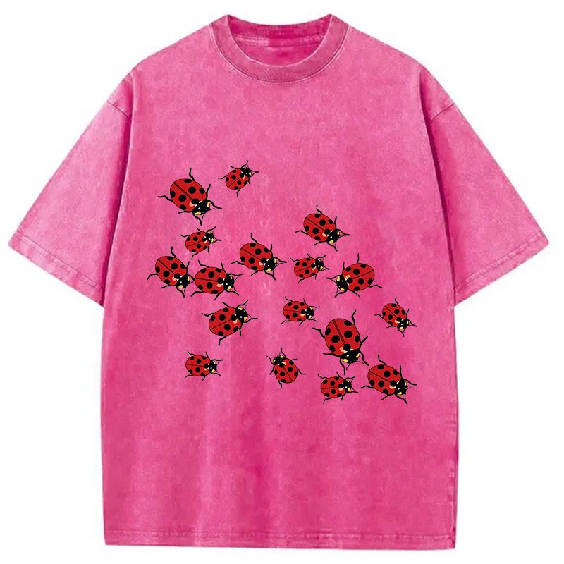 Modecanvas Ladybug DTG Printing Washed T-Shirt