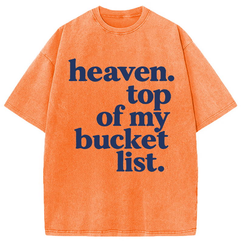 Modecanvas Heaven Bucket List DTG Printing Washed T-Shirt