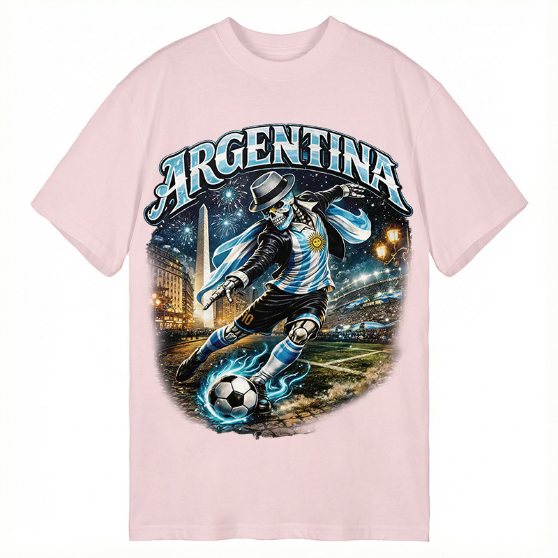 Modecanvas Skull Argentina Football DTG Printing Classic T-Shirt-modecanvas