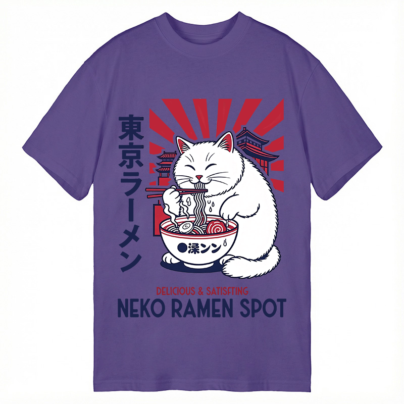 Modecanvas Neko Ramen Spot DTG Printing Classic T-Shirt-modecanvas