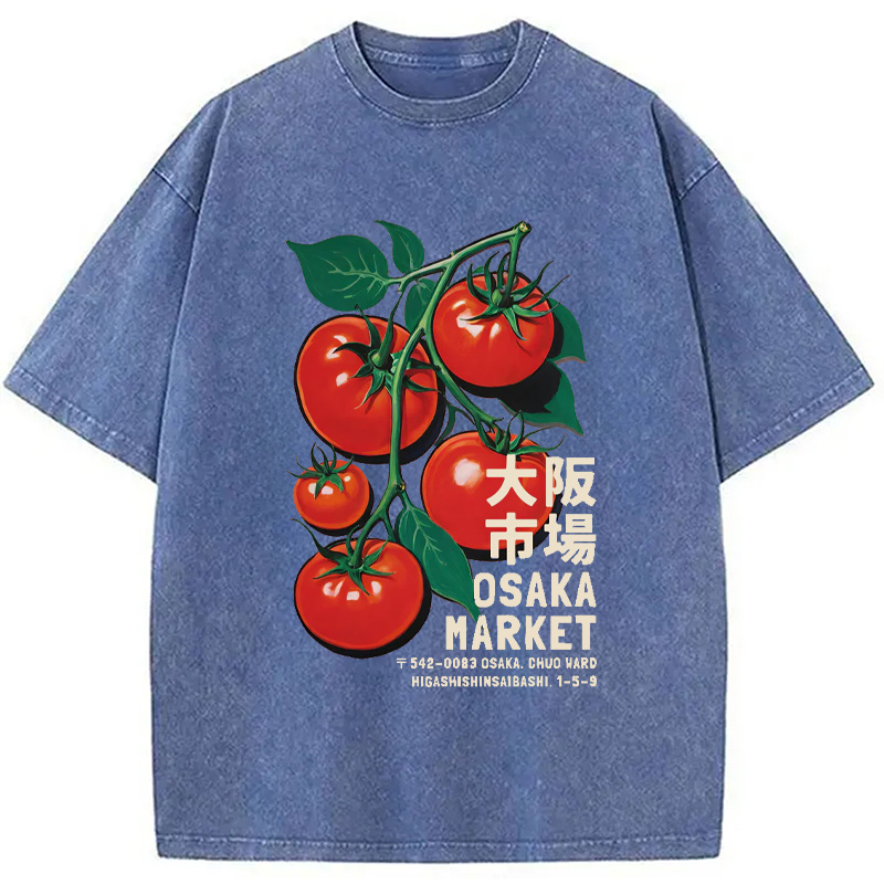 Modecanvas Osaka Market Japanese Tomatoes Washed T-Shirt